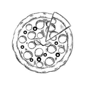 New York style pizza illustration, Sal’s Pizza Cafe, Gulf Breeze Florida